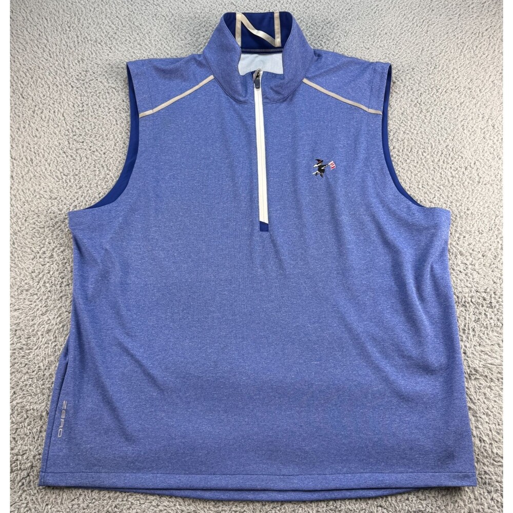 Zero Restriction The Stanwich Club Golf Pullover Men's XL Vest Blue 1/4 Zip CT